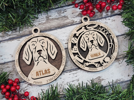 Coonhound Personalized Dog Ornament