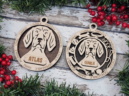 Coonhound Personalized Dog Ornament