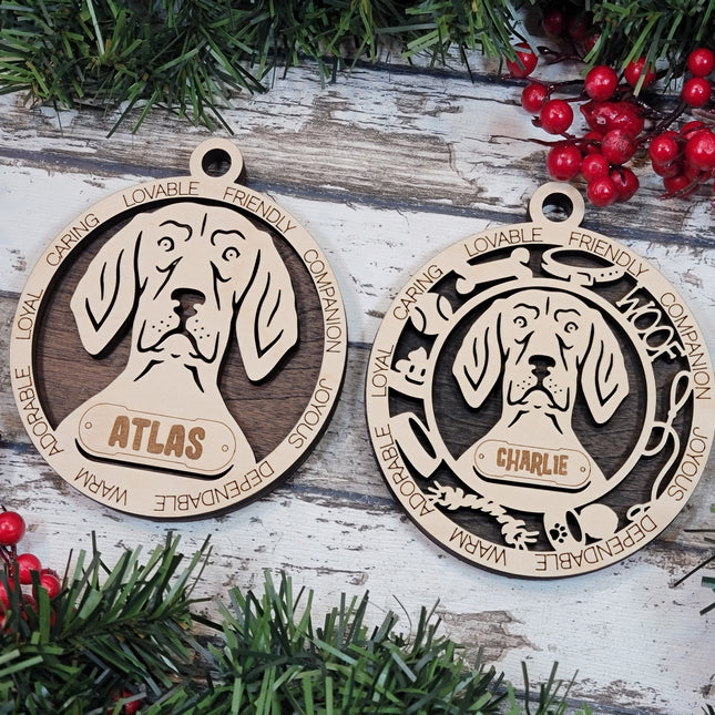 Coonhound Personalized Dog Ornament