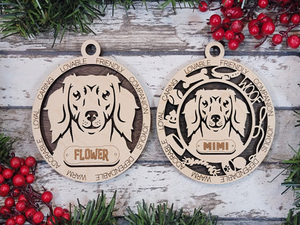 Dachshund (Long Hair) Personalized Dog Ornament