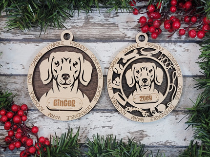 Dachshund (Short Hair) Personalized Dog Ornament