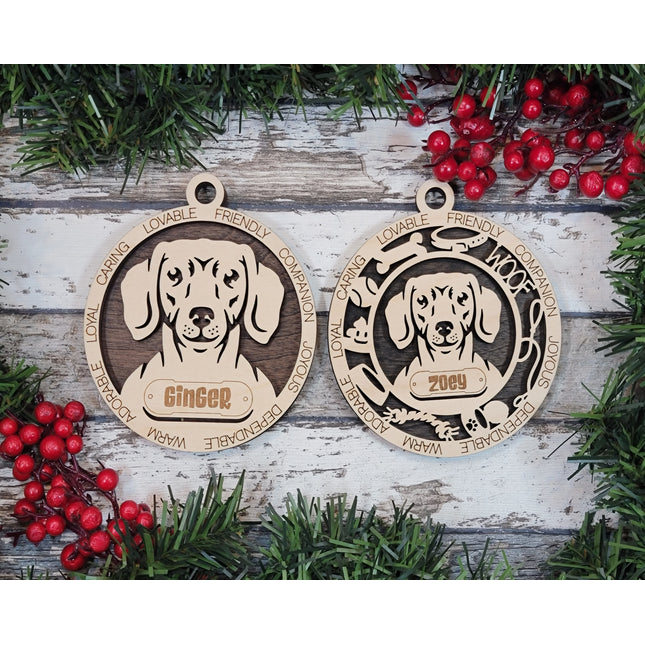 Dachshund (Short Hair) Personalized Dog Ornament
