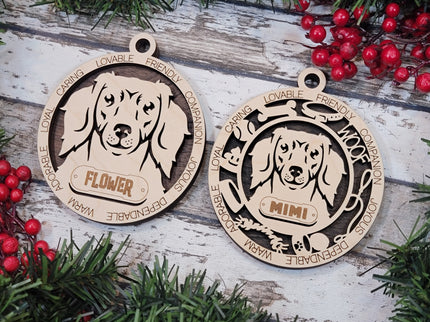 Dachshund (Long Hair) Personalized Dog Ornament