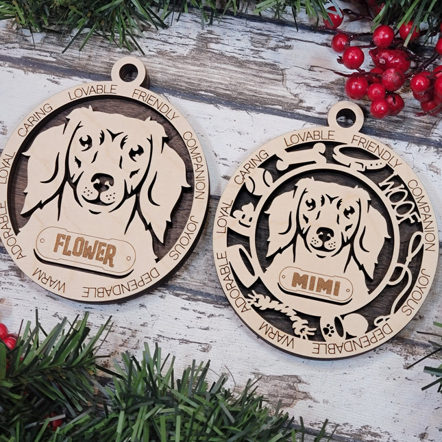Dachshund (Long Hair) Personalized Dog Ornament