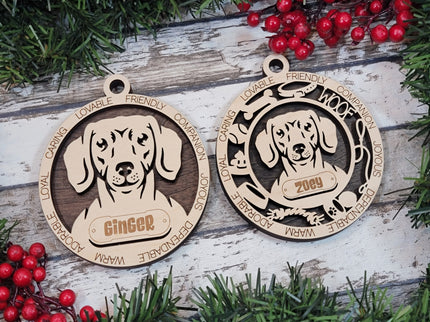 Dachshund (Short Hair) Personalized Dog Ornament