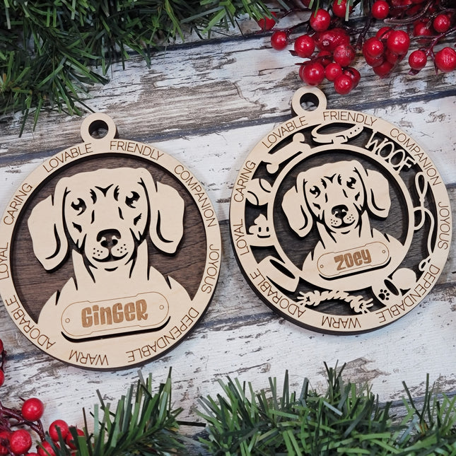 Dachshund (Short Hair) Personalized Dog Ornament