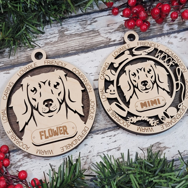 Dachshund (Long Hair) Personalized Dog Ornament