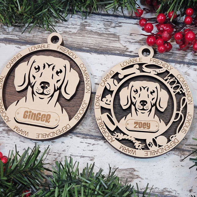 Dachshund (Short Hair) Personalized Dog Ornament
