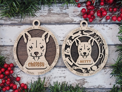 Deer Head Chihuahua Personalized Dog Ornament