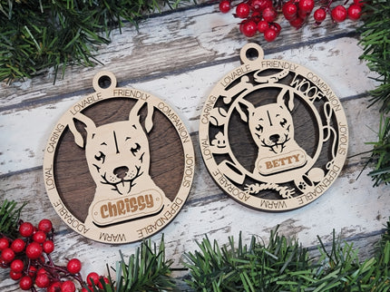 Deer Head Chihuahua Personalized Dog Ornament