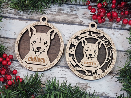 Deer Head Chihuahua Personalized Dog Ornament