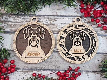 Doberman Pinscher (Natural Ears) Personalized Dog Ornament