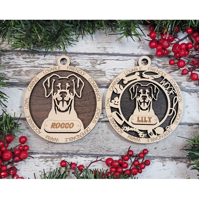 Doberman Pinscher (Natural Ears) Personalized Dog Ornament