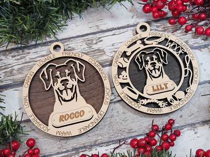 Doberman Pinscher (Natural Ears) Personalized Dog Ornament