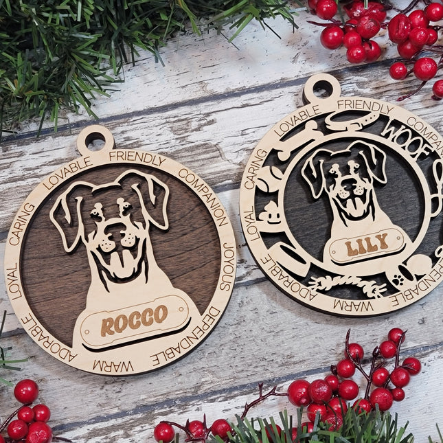 Doberman Pinscher (Natural Ears) Personalized Dog Ornament