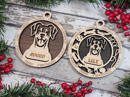 Doberman Pinscher (Natural Ears) Personalized Dog Ornament