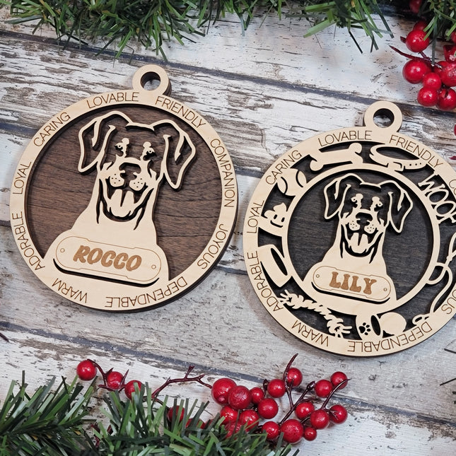 Doberman Pinscher (Natural Ears) Personalized Dog Ornament