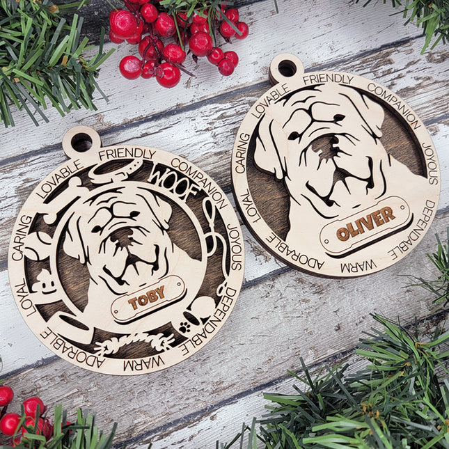 Dogue De Bordeaux Personalized Dog Ornament