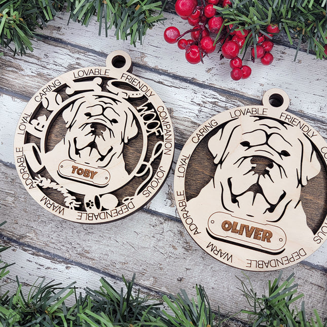 Dogue De Bordeaux Personalized Dog Ornament