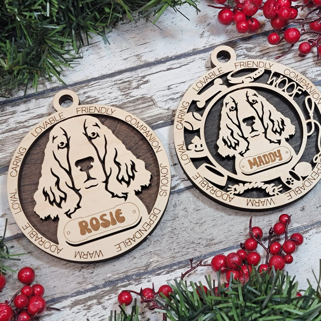English Springer Spaniel Personalized Dog Ornament