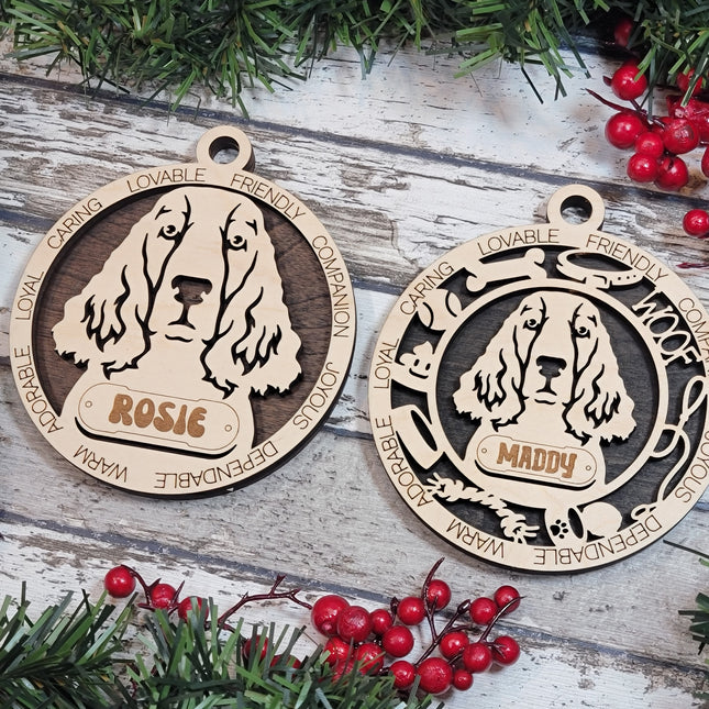 English Springer Spaniel Personalized Dog Ornament
