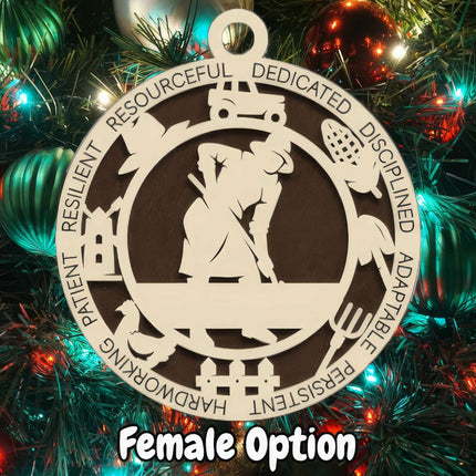 Farmer Personalized Occupation Ornament