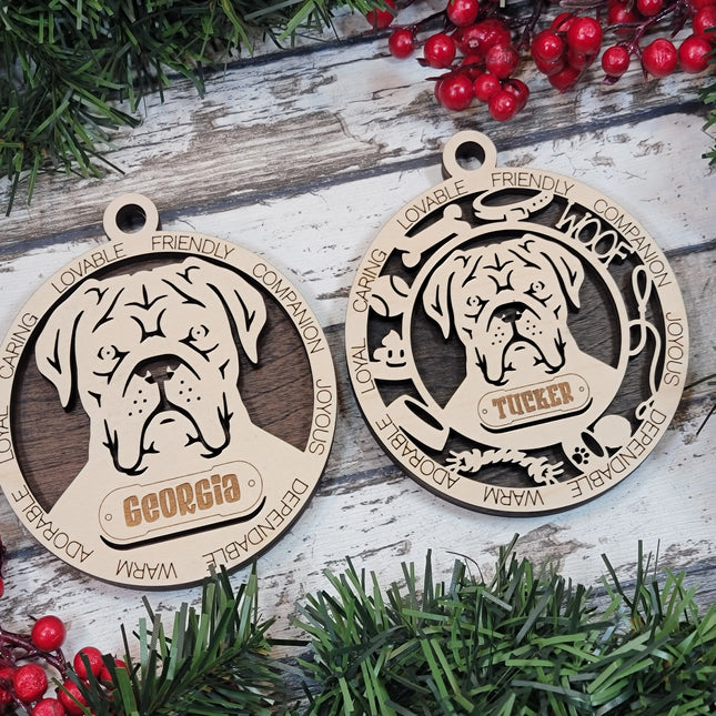 French Mastiff Personalized Dog Ornament