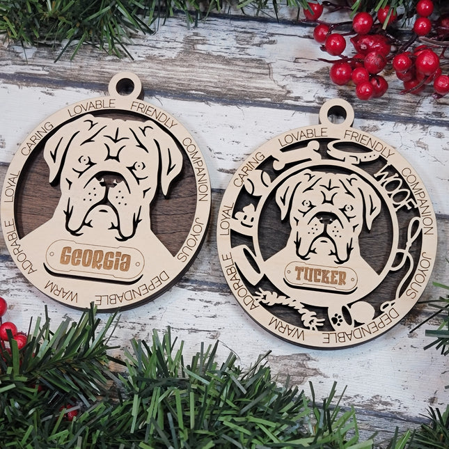 French Mastiff Personalized Dog Ornament