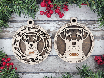 German Pinscher (Natural Ears) Personalized Dog Ornament