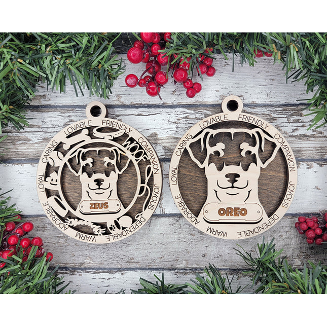 German Pinscher (Natural Ears) Personalized Dog Ornament