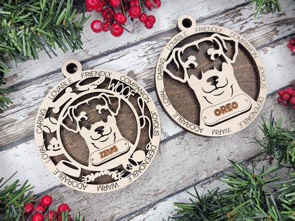 German Pinscher (Natural Ears) Personalized Dog Ornament