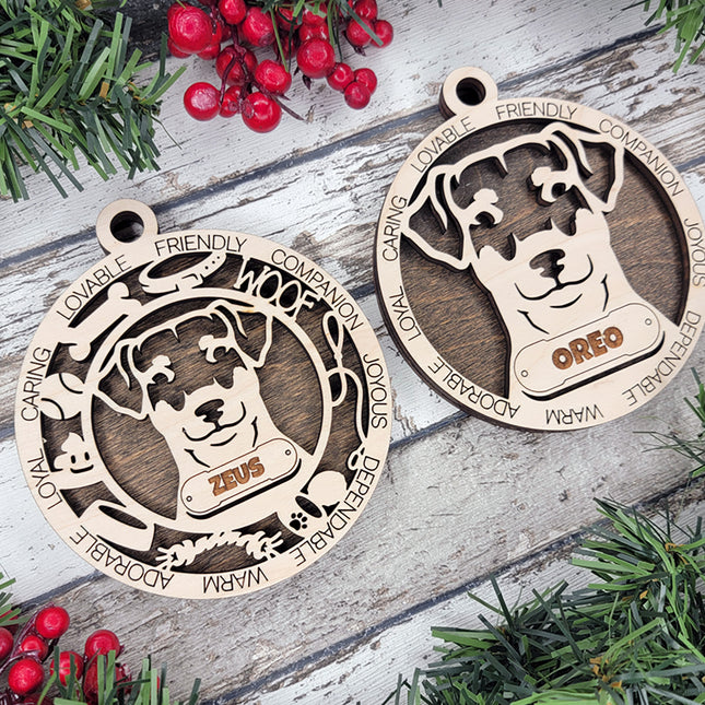 German Pinscher (Natural Ears) Personalized Dog Ornament