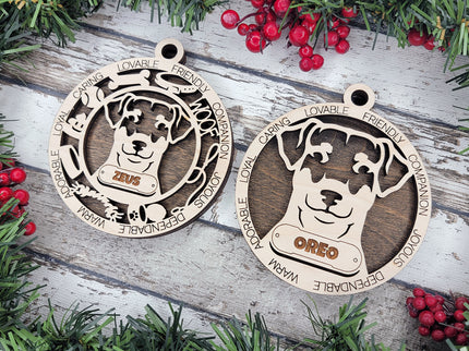 German Pinscher (Natural Ears) Personalized Dog Ornament