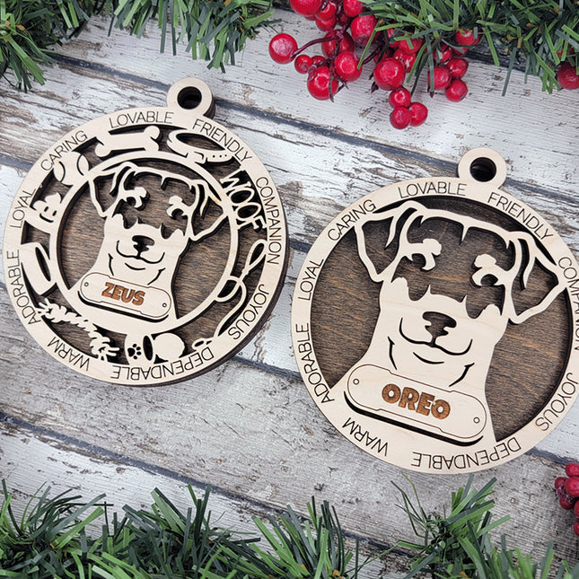German Pinscher (Natural Ears) Personalized Dog Ornament