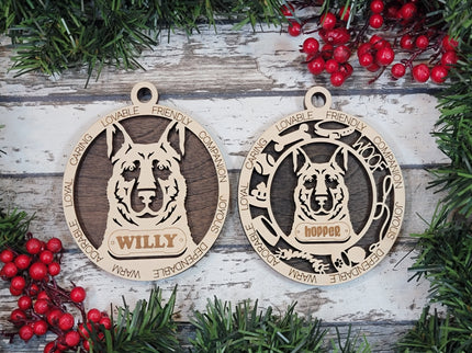 German Shepherd Personalized Dog Ornament