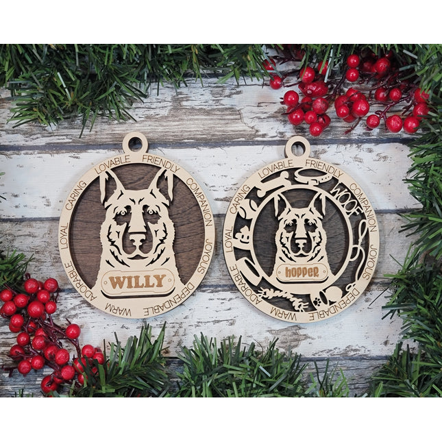 German Shepherd Personalized Dog Ornament