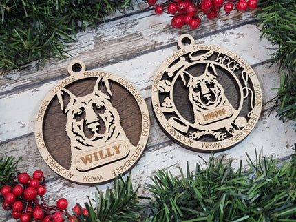 German Shepherd Personalized Dog Ornament