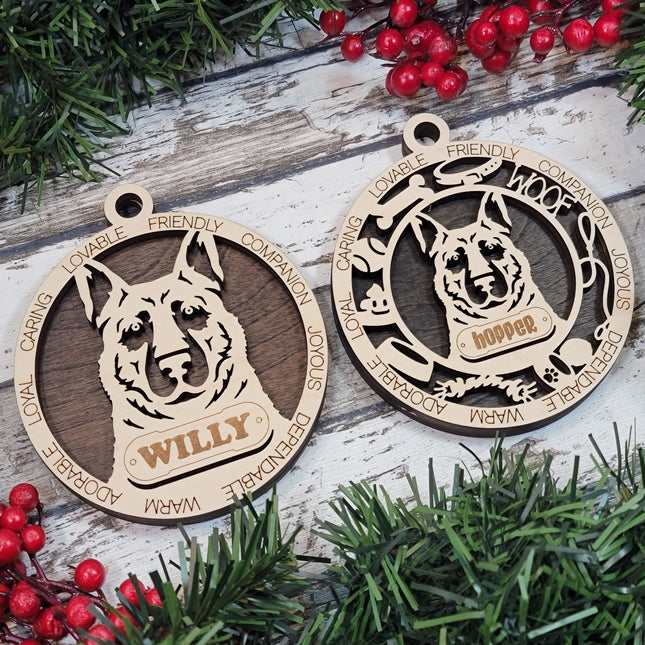 German Shepherd Personalized Dog Ornament