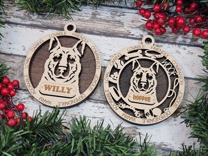 German Shepherd Personalized Dog Ornament