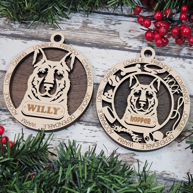 German Shepherd Personalized Dog Ornament