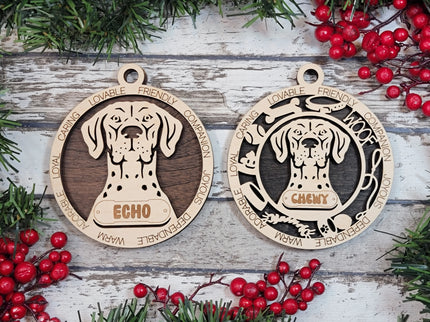 German Shorthaired Pointer Personalized Dog Ornament