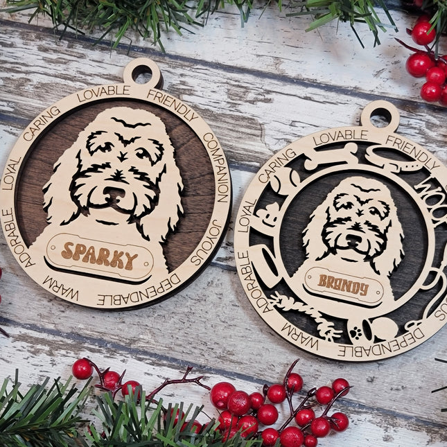 Golden Doodle Personalized Dog Ornament
