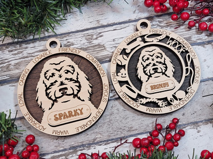 Golden Doodle Personalized Dog Ornament