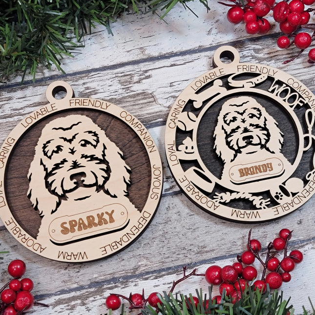Golden Doodle Personalized Dog Ornament