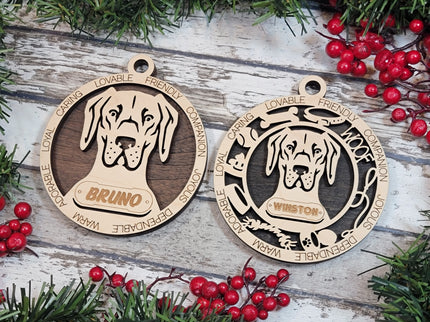 Great Dane (Natural Ears) Personalized Dog Ornament
