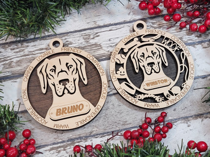 Great Dane (Natural Ears) Personalized Dog Ornament