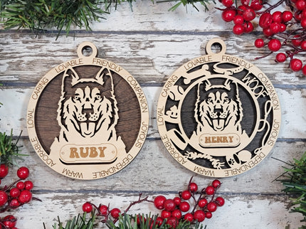 Husky Personalized Dog Ornament