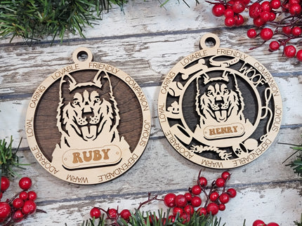 Husky Personalized Dog Ornament
