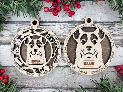 Koolie Personalized Dog Ornament