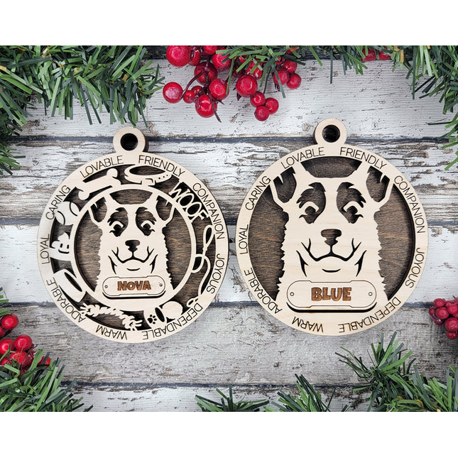 Koolie Personalized Dog Ornament
